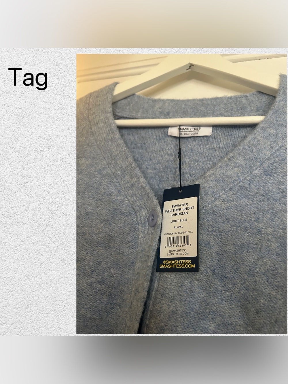 🇨🇦🆕NWT SMASH + TESS | XL/XXL | Blue Cozy Soft knit Weather Short Cardigan - Picture 7 of 16